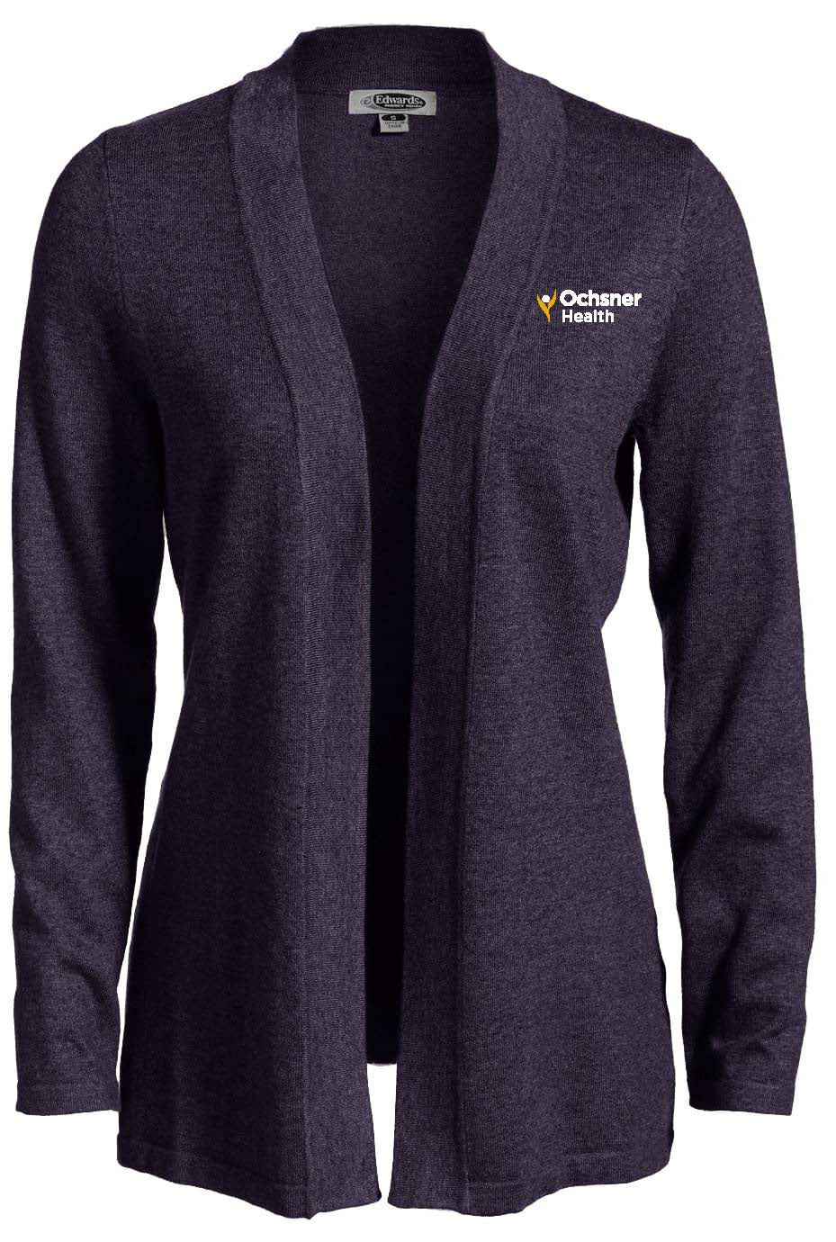 purple open front cardigan