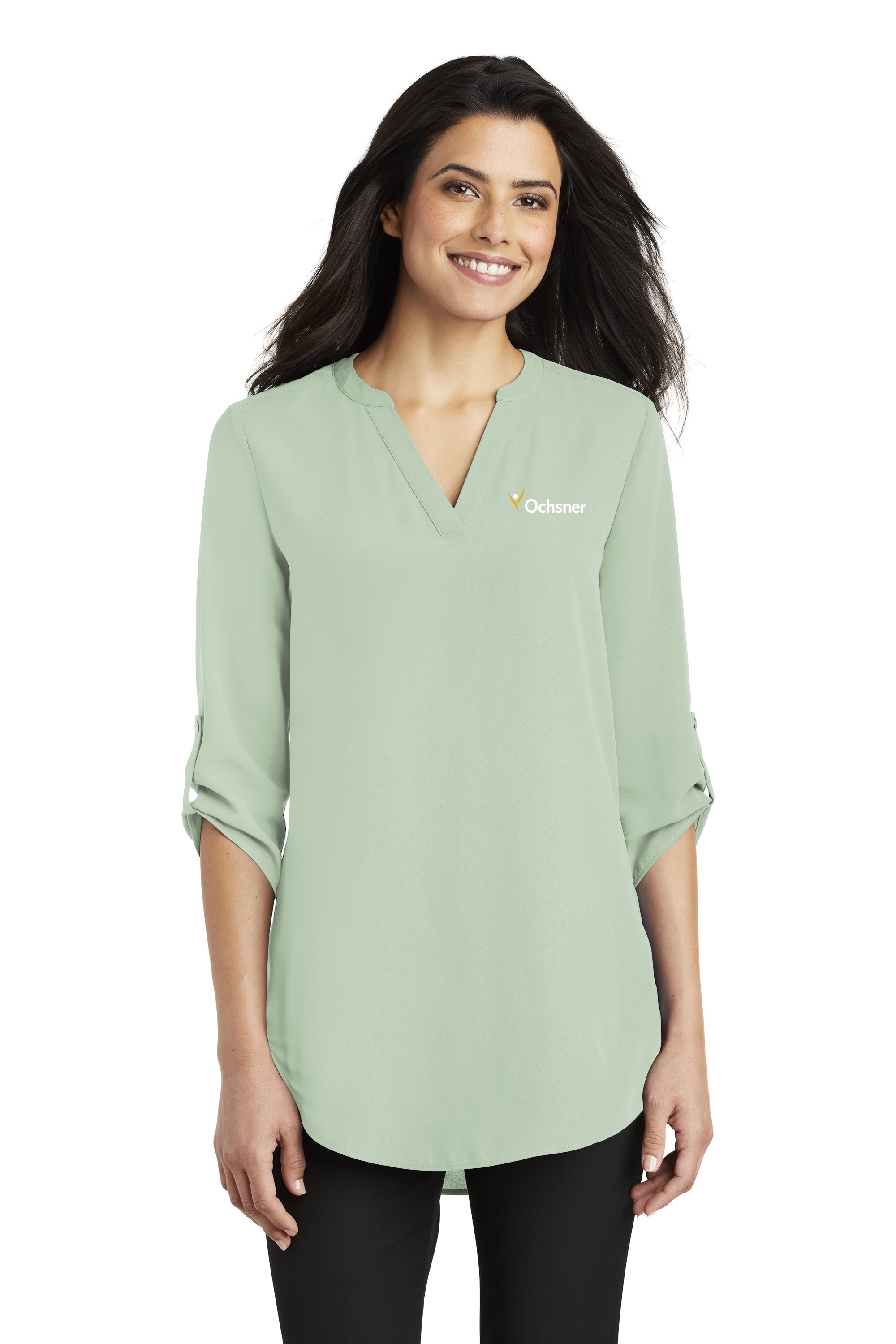 Port Authority Women's 3/4 Sleeve Tunic Blouse, Green, large image number 1
