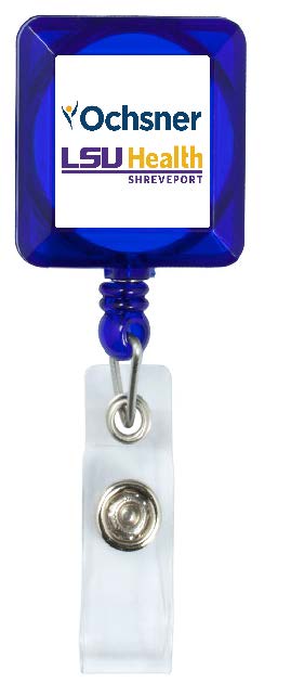 Ochsner LSU Health Shreveport Retractable Badge Reel- Square, , large image number 1