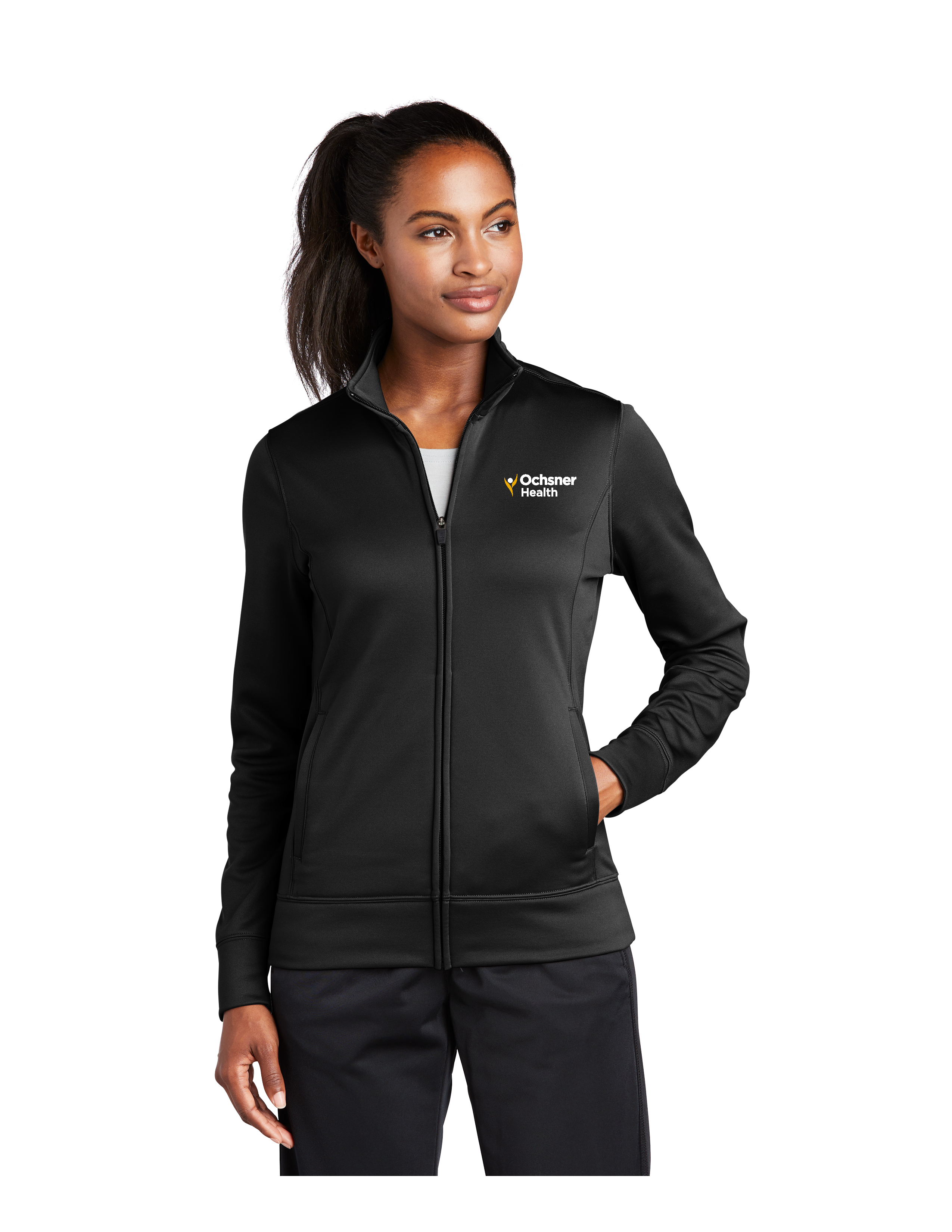 Ladies Sportwick Fleece Jacket, Black, large image number 1
