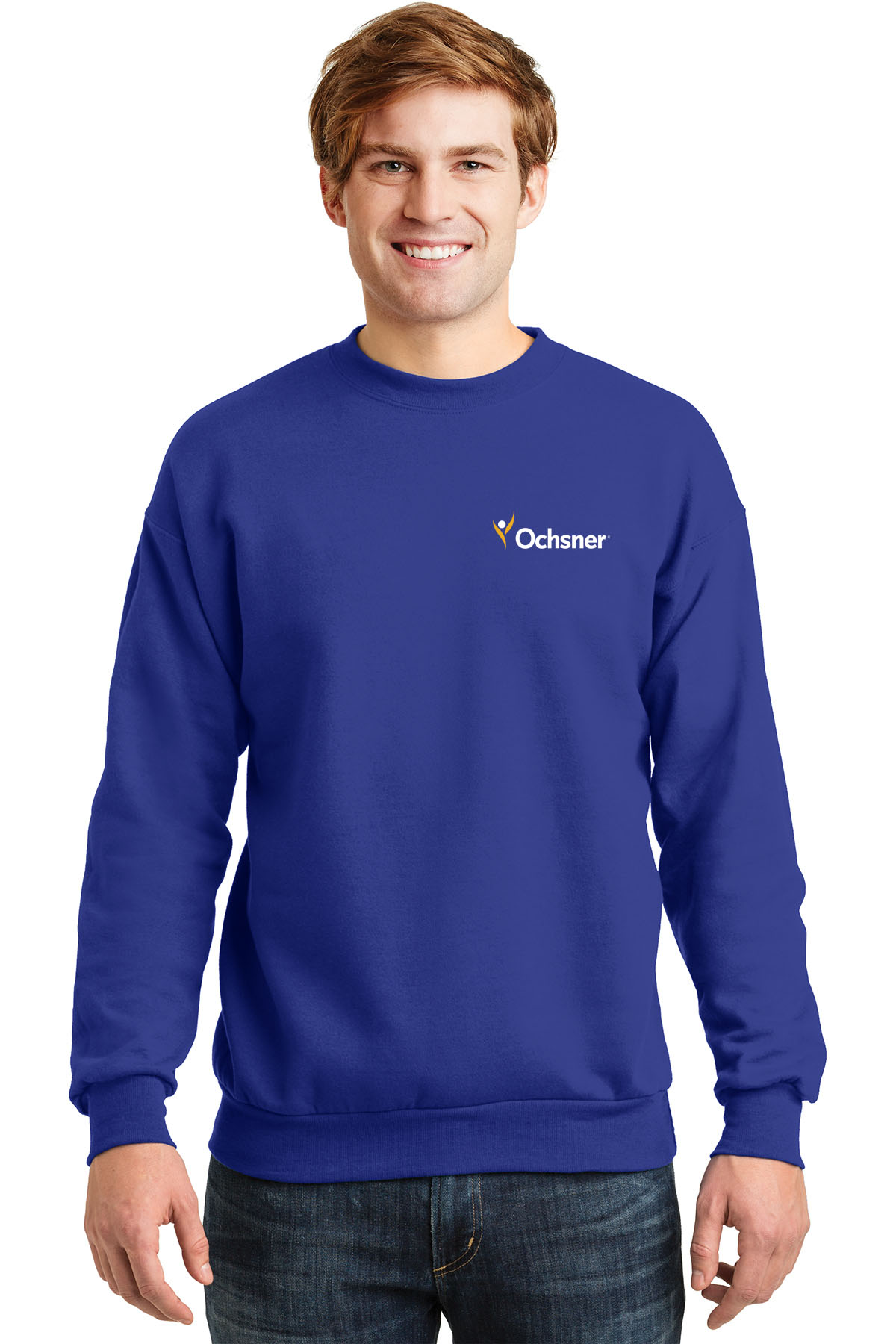 Hanes Unisex Ecosmart Sweatshirt, Royal Blue, large image number 1
