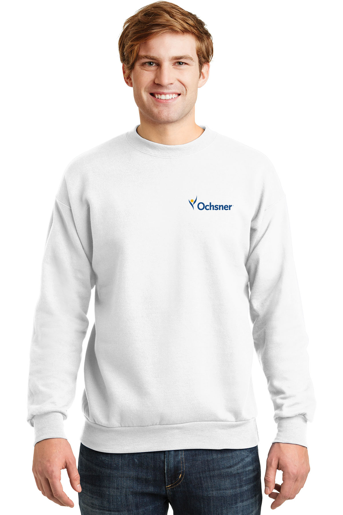 Hanes Unisex Ecosmart Sweatshirt, White, large image number 1